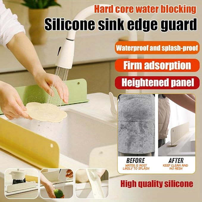 SplashShield™ – Sink Splash Guard | Flexible Silicone | Keeps Counters Dry & Clean