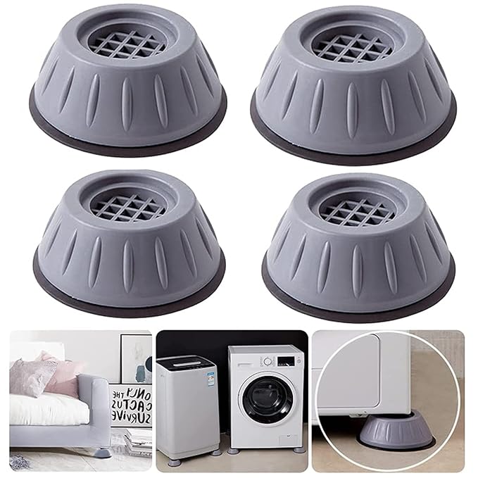 NoShake™️ Washing Machine Adjustable Height Footpads (Pack of 4) – Anti-Vibration Pads for Noise Reduction and Appliance Stability