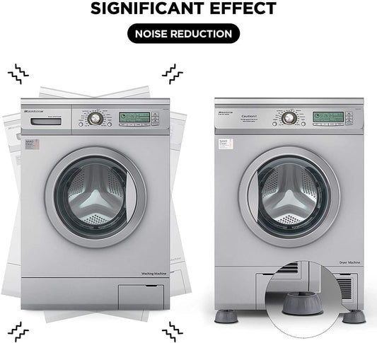 NoShake™️ Washing Machine Adjustable Height Footpads (Pack of 4) – Anti-Vibration Pads for Noise Reduction and Appliance Stability